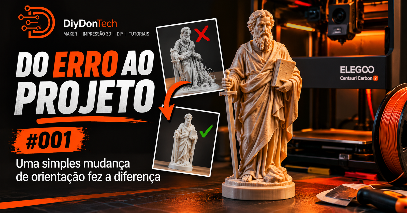 Do Erro ao Projeto #001 – impressão 3D de São Paulo na Elegoo Centauri Carbon 2